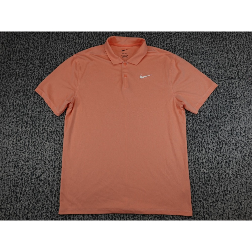 Nike Polo Shirt Mens Medium Peach Orange Dri-FIT AQ8601-693 Short Sleeve